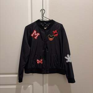 Disney Minnie Mouse Womens Varsity Bomber Jacket